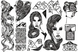 a woman created from a circuit tattoo idea