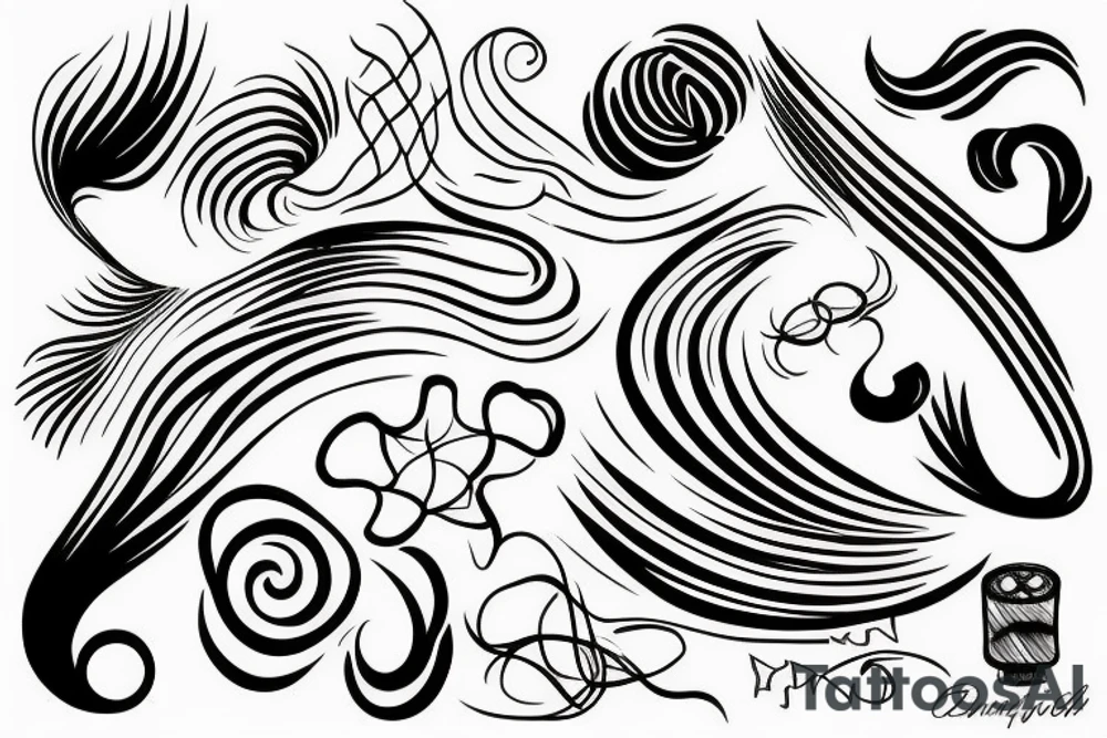 a wave that is connected to a computer tattoo idea