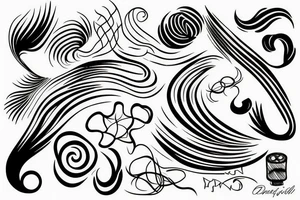 a wave that is connected to a computer tattoo idea