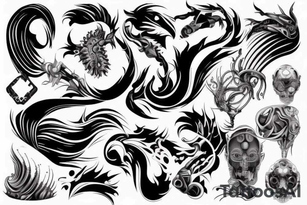 a wave that is connected to a computer tattoo idea a wave that is connected to a computer tattoo idea