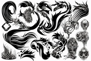 a wave that is connected to a computer tattoo idea