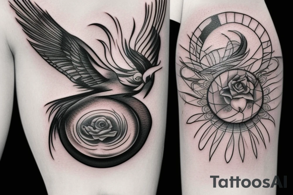 Sunrise and sunset tattoo idea