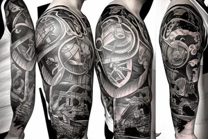 an Ai in front of a lighthouse tattoo idea