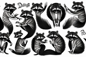 Dancing racoon tattoo idea