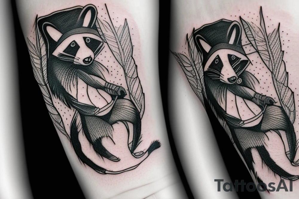 Dancing racoon tattoo idea