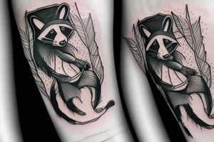 Dancing racoon tattoo idea