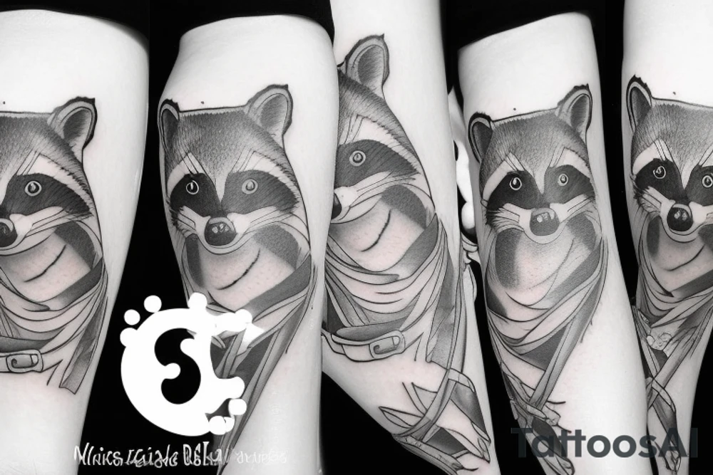 Dancing racoon tattoo idea