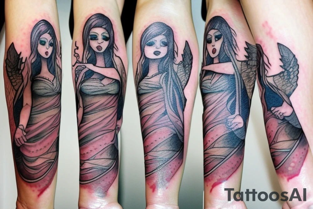 sexy witch tattoo idea