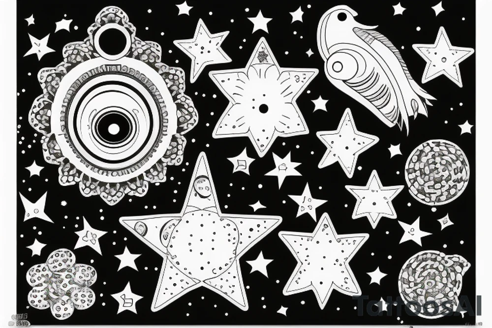 eyes with stars inside tattoo idea