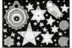 eyes with stars inside tattoo idea