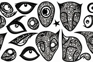 eyes with stars inside tattoo idea