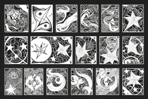 fish and stars celestial tattoo idea