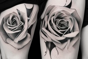 rose in fine line tattoo idea