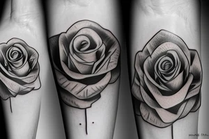 small rose in fine line tattoo idea