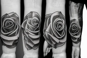 small rose in fine line tattoo idea