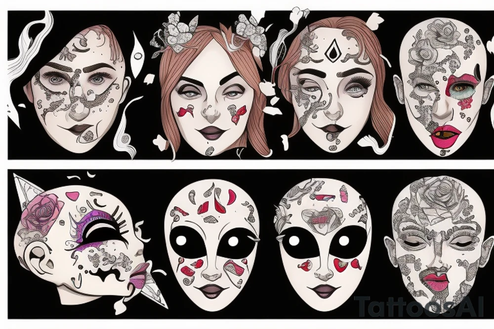 Split face tattoo idea