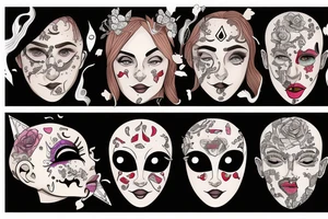 Split face tattoo idea