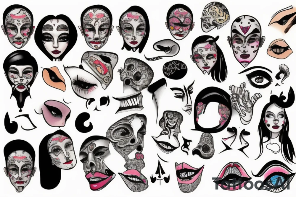 Split face tattoo idea