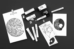 moon fine line tattoo idea