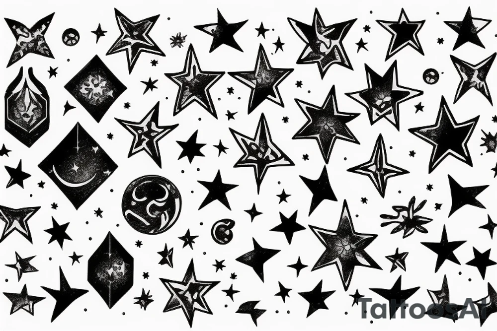 Whites stars over black tattoo idea