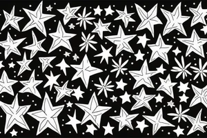 Whites stars in the sky over black tattoo idea