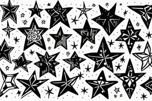 Whites stars in the sky over black tattoo idea