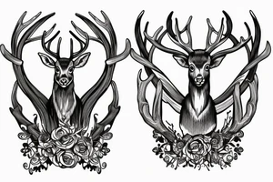 A lyre instrument made of deer antlers tattoo idea