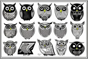 Owl with rossry tattoo idea