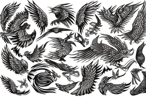 Fire bird tattoo idea