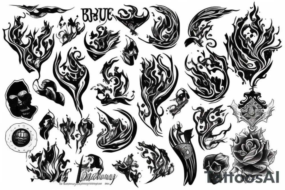 Buriming fire tattoo idea