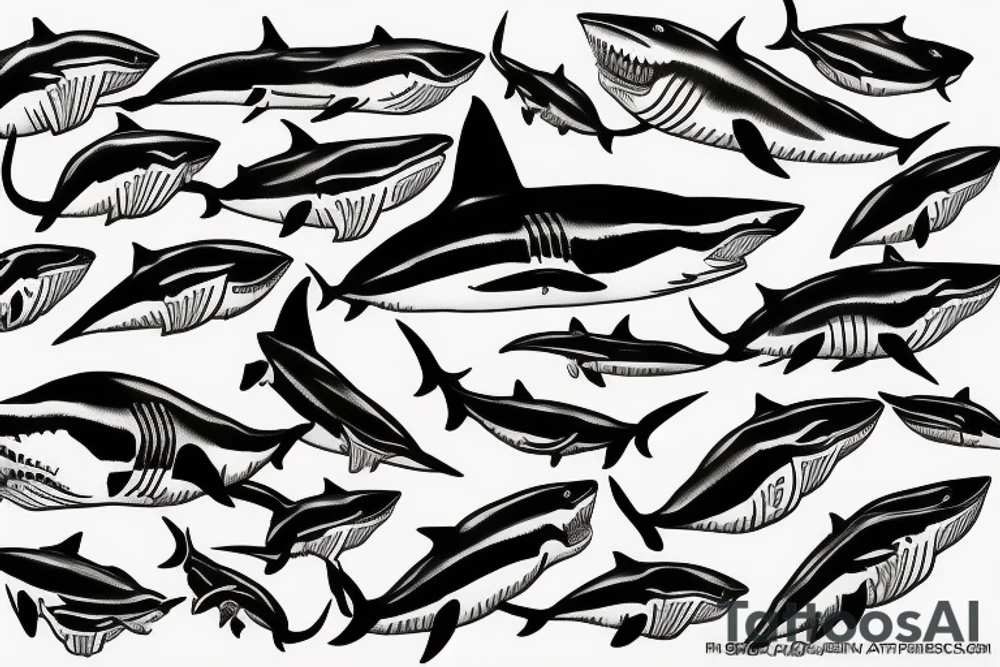 great white shark tattoo idea
