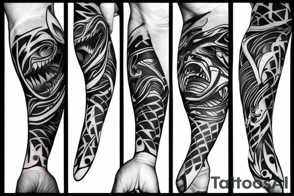 great white shark tattoo idea