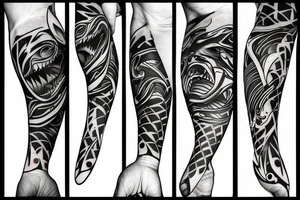 great white shark tattoo idea