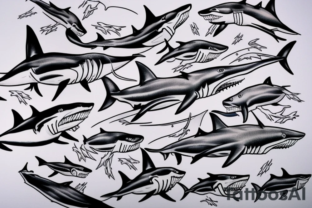 great white shark tattoo idea