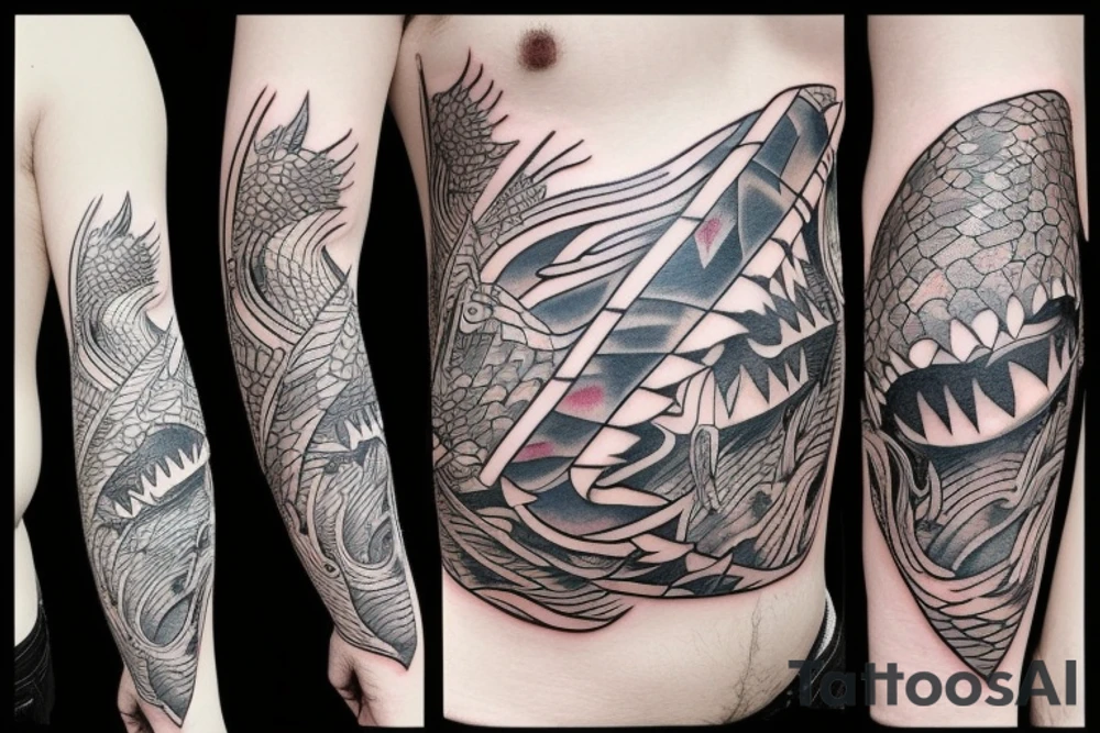 great white shark tattoo idea