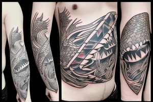 great white shark tattoo idea