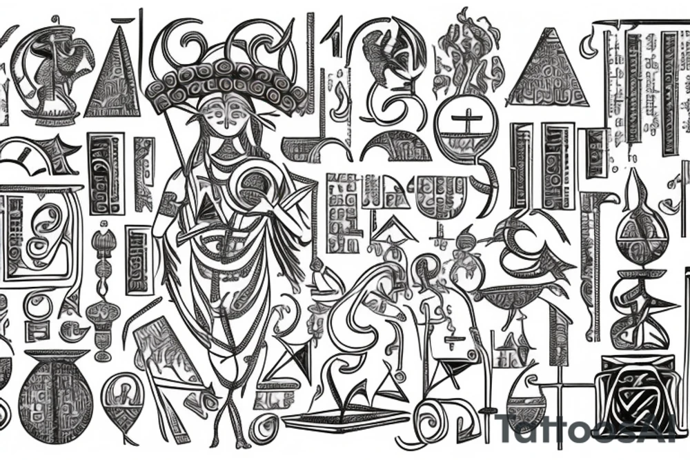 Thoth was the god of the sacred texts, mathematics, the sciences, magic, messenger and recorder of the deities, master of knowledge, and patron of scribes. tattoo idea