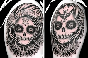 santa muerte girl. Death owls tattoo idea