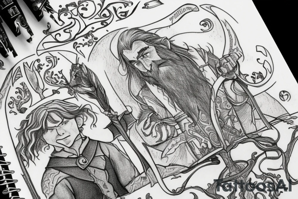 The hobbit book cover tattoo idea