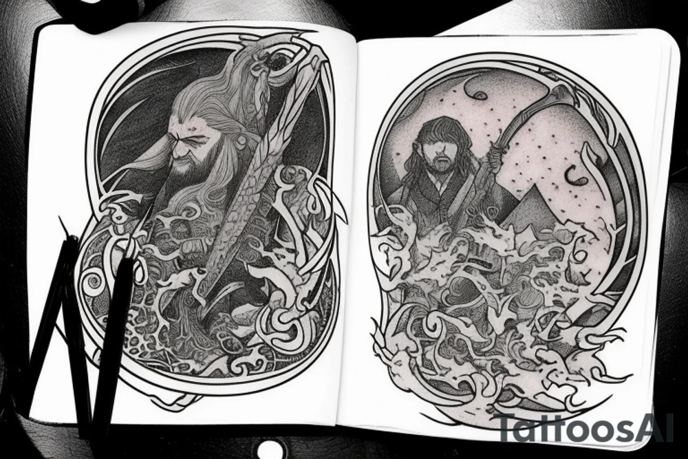The hobbit book cover tattoo idea