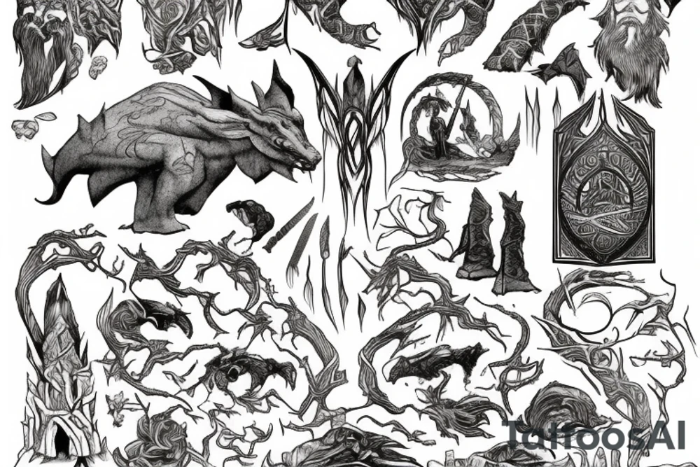 The hobbit book cover tattoo idea