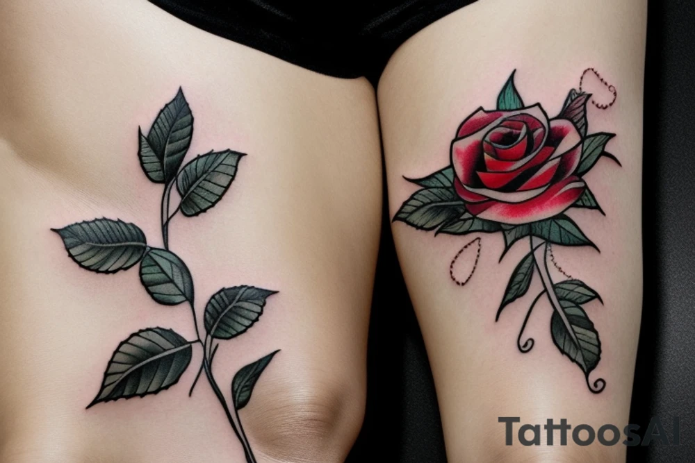 4 roses separated by a stem tattoo idea