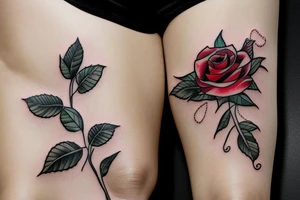 4 roses separated by a stem tattoo idea