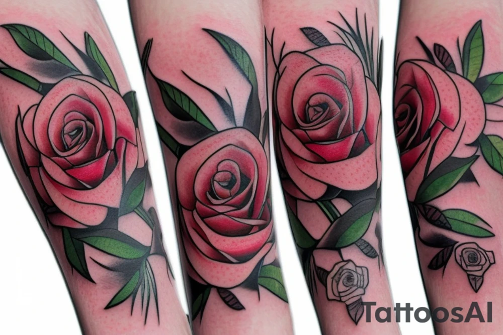 4 roses separated by a stem tattoo idea