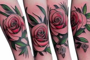 4 roses separated by a stem tattoo idea