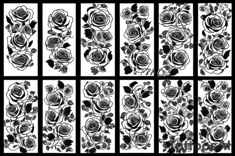4 roses separated by a vine tattoo idea
