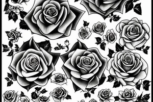4 roses separated by a vine tattoo idea