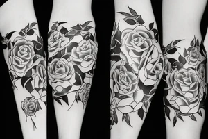 4 roses separated by a vine tattoo idea