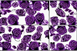 4 purple roses separated by a vine tattoo idea