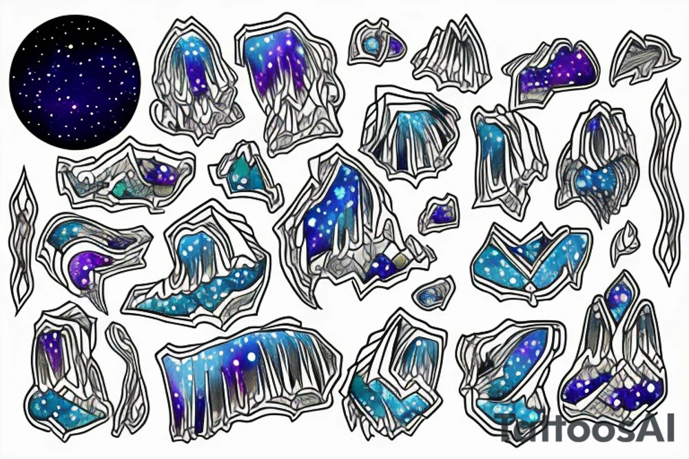 aurora borealis with family tattoo idea